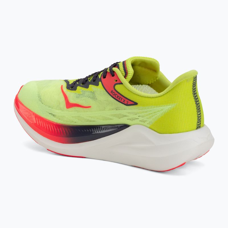 Scarpe da corsa HOKA Rocket X 3 neon yuzu/squid ink 3