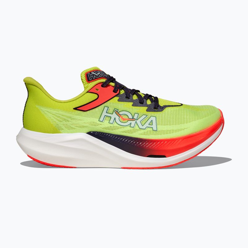 Scarpe da corsa HOKA Rocket X 3 neon yuzu/squid ink 3