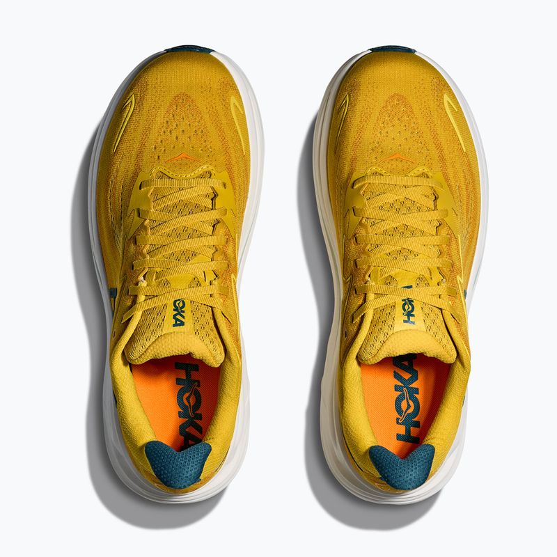 Scarpe da corsa da uomo HOKA Clifton 10 yellow gold/tidal wave 7