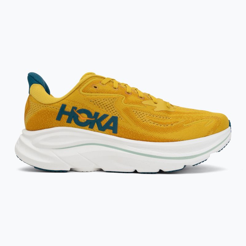 Scarpe da corsa da uomo HOKA Clifton 10 yellow gold/tidal wave 2