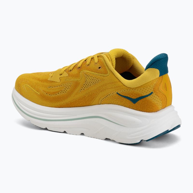 Scarpe da corsa da uomo HOKA Clifton 10 yellow gold/tidal wave 3