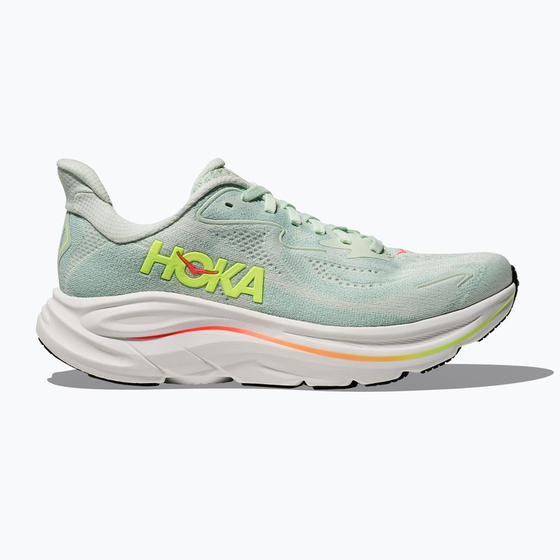 Scarpe da corsa da donna HOKA Clifton 10 sea glass/neon flame 3