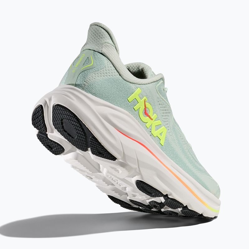 Scarpe da corsa da donna HOKA Clifton 10 sea glass/neon flame 5