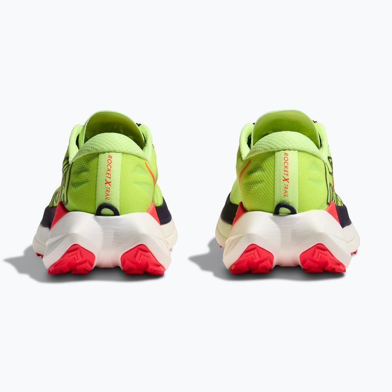 Scarpe da corsa uomo HOKA Rocket X Trail neon Yuzu/neon flame 6