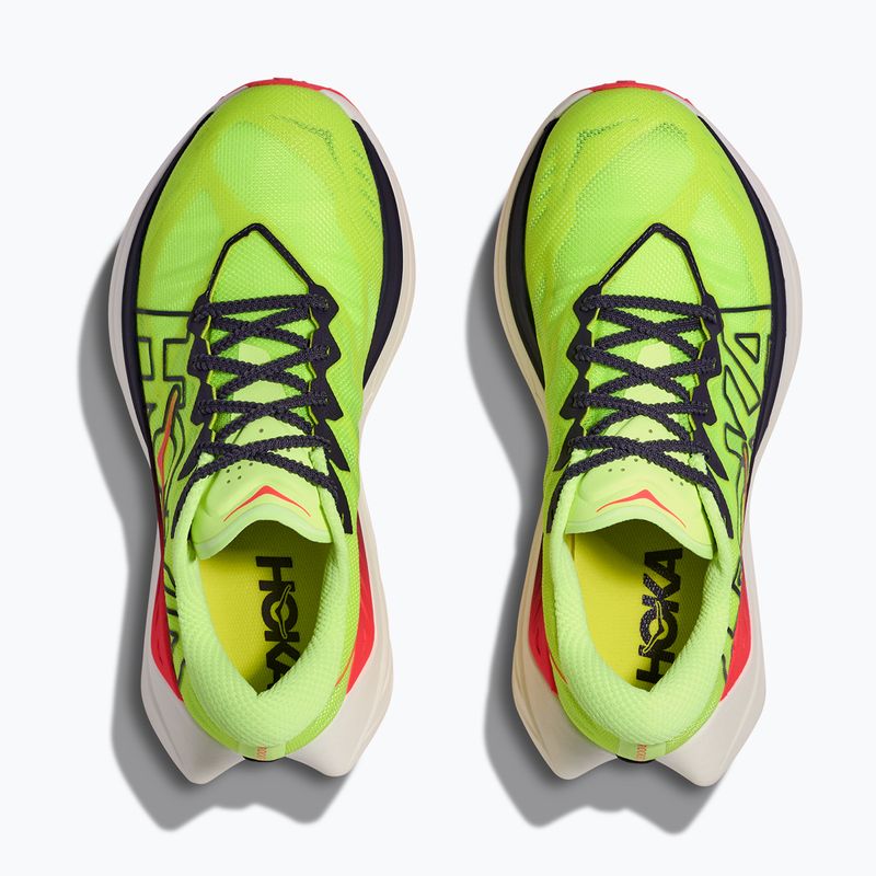 Scarpe da corsa uomo HOKA Rocket X Trail neon Yuzu/neon flame 7