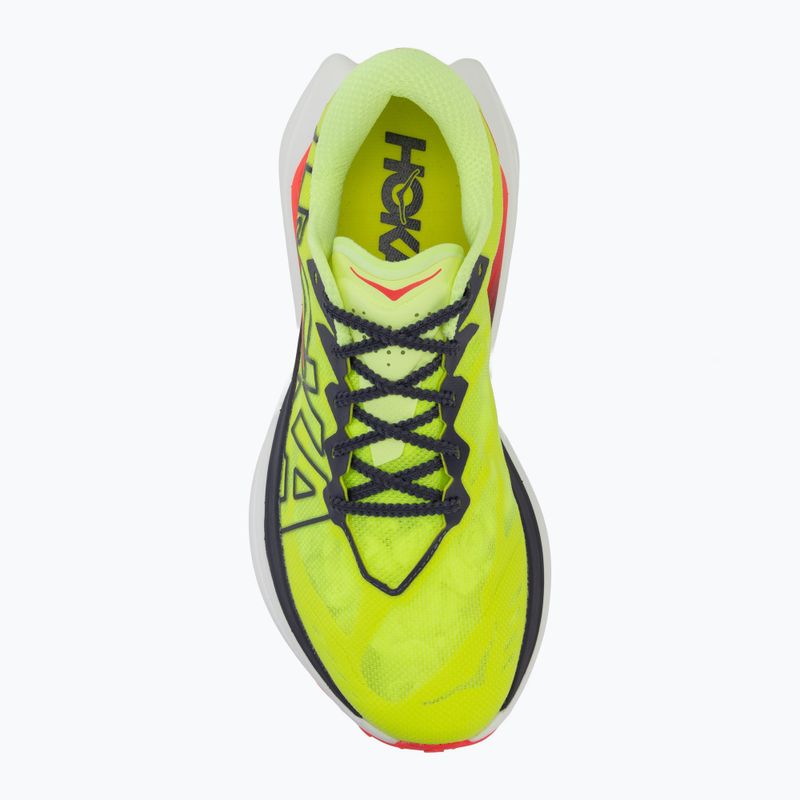 Scarpe da corsa uomo HOKA Rocket X Trail neon Yuzu/neon flame 5