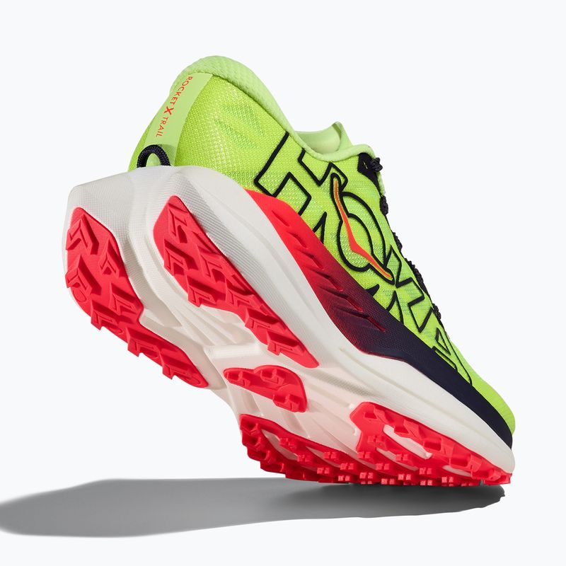 Scarpe da corsa donna HOKA Rocket X Trail neon yuzu/neon flame 5
