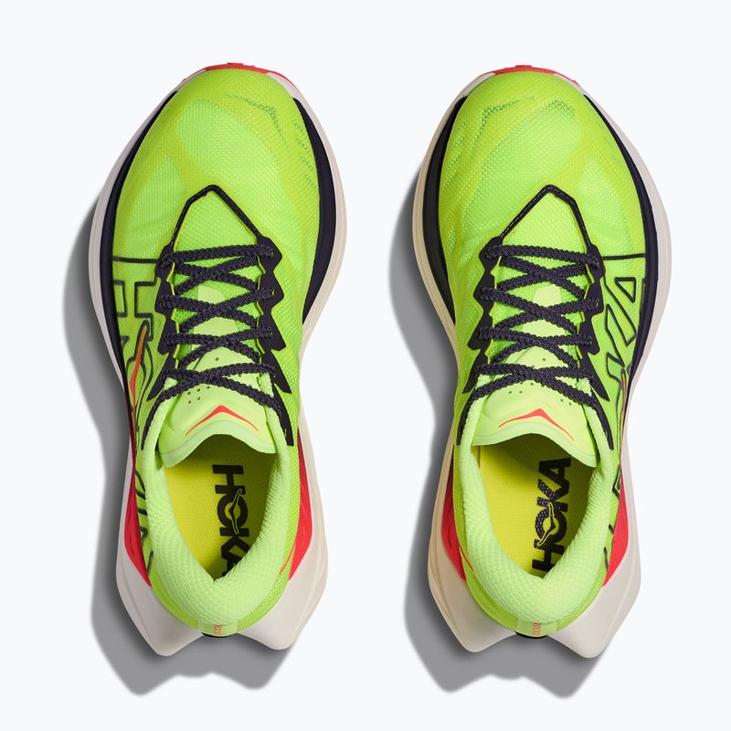 Scarpe da corsa donna HOKA Rocket X Trail neon yuzu/neon flame 7