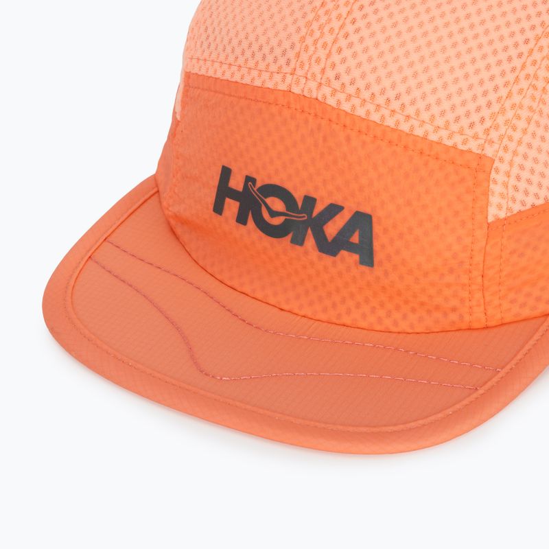 Cappellino con visiera HOKA Trail Race neon cantaloupe 3