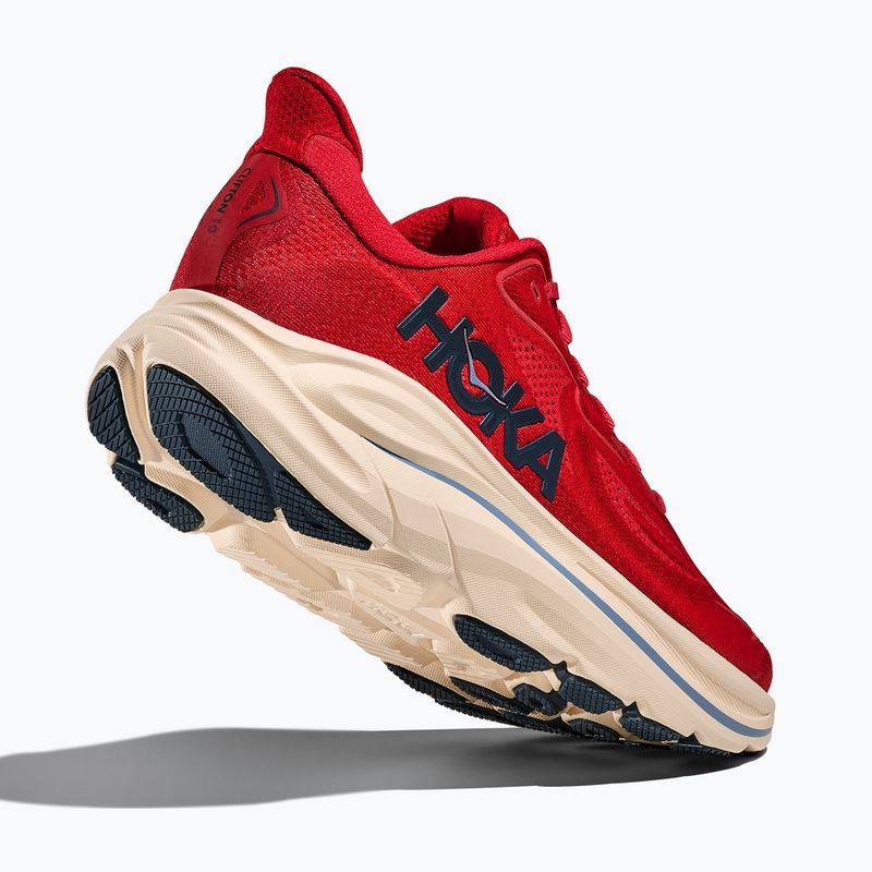 Scarpe da corsa uomo Hoka Clifton 10 vermillion/varsity navy 5