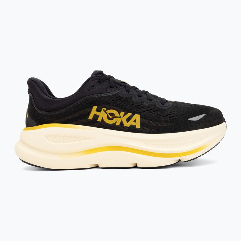 Scarpe da corsa uomo Hoka Bondi 9 carbon black/yellow gold 2