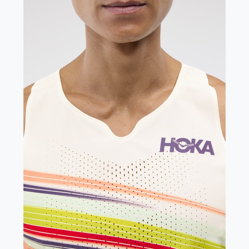 Maglietta da running da uomo HOKA Race Day Singlet alabaster flare 4