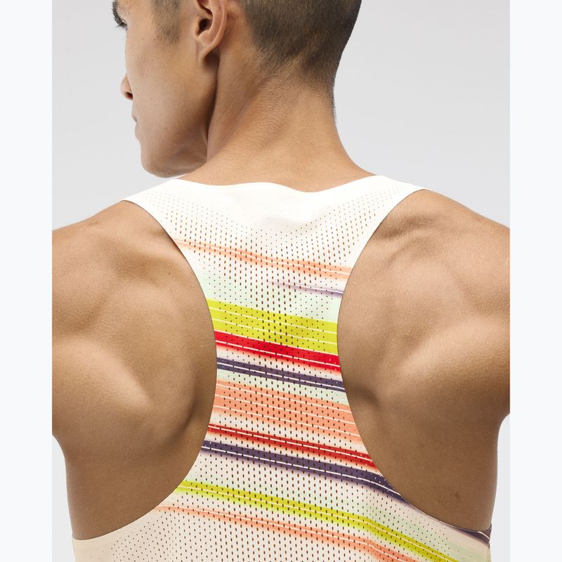 Maglietta da running da uomo HOKA Race Day Singlet alabaster flare 5