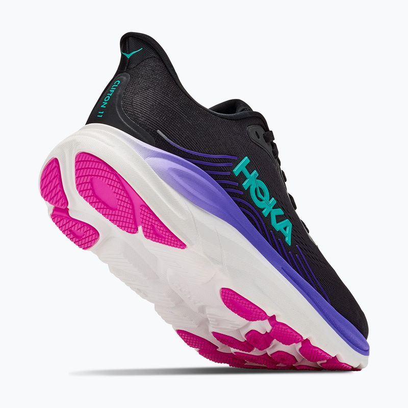 Scarpe da corsa donna Hoka Clifton 11 black/neon nebula 3