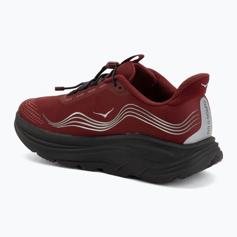 Scarpe da corsa uomo HOKA Clifton 11 GTX varsity burgundy/carbon black 3
