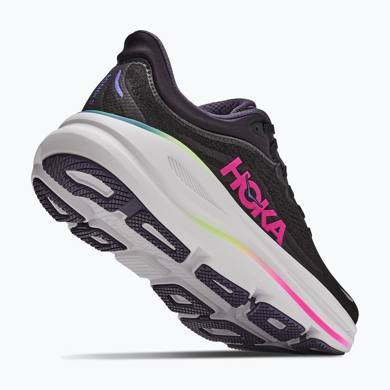 Scarpe da corsa donna HOKA Bondi 9 black/neon dragonfruit 3
