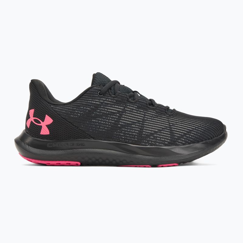 Scarpe da corsa da donna Under Armour Charged Speed Swift nero/nero/super rosa 2