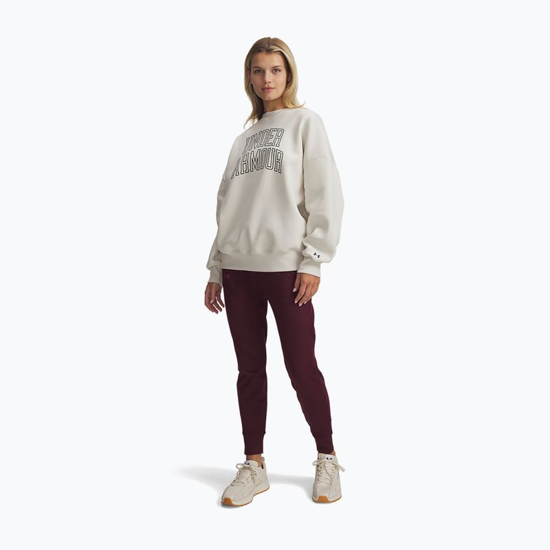 Felpa donna Under Armour Rival Fleece Varsity Crew Summit White/Black 2