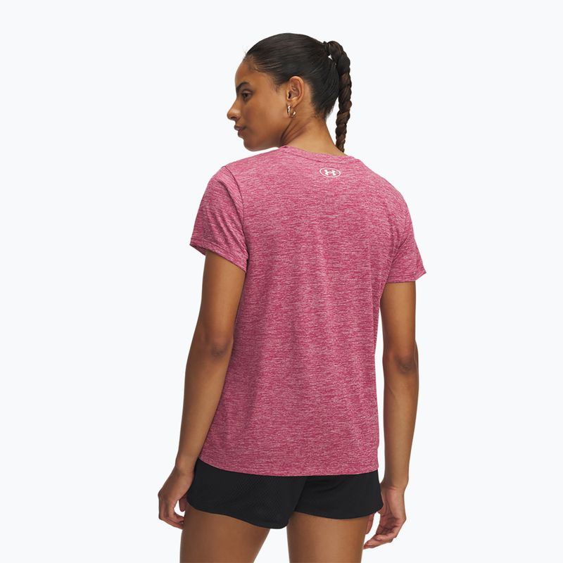Maglietta da allenamento donna Under Armour Tech Twist fuchsia dusk/white 2