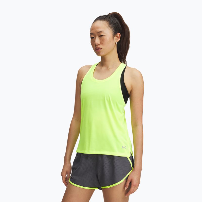 Canotta da corsa da donna Under Armour Launch Singlet giallo alta visibilità/riflettente