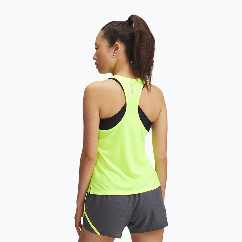Canotta da corsa da donna Under Armour Launch Singlet giallo alta visibilità/riflettente 2