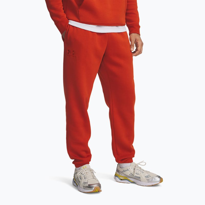 Pantaloni da allenamento uomo Under Armour Essential Fleece Joggers surplus orange/surplus orange