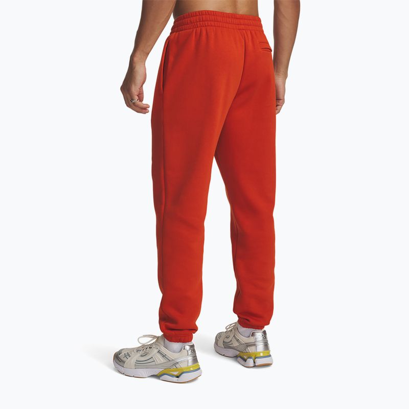 Pantaloni da allenamento uomo Under Armour Essential Fleece Joggers surplus orange/surplus orange 3