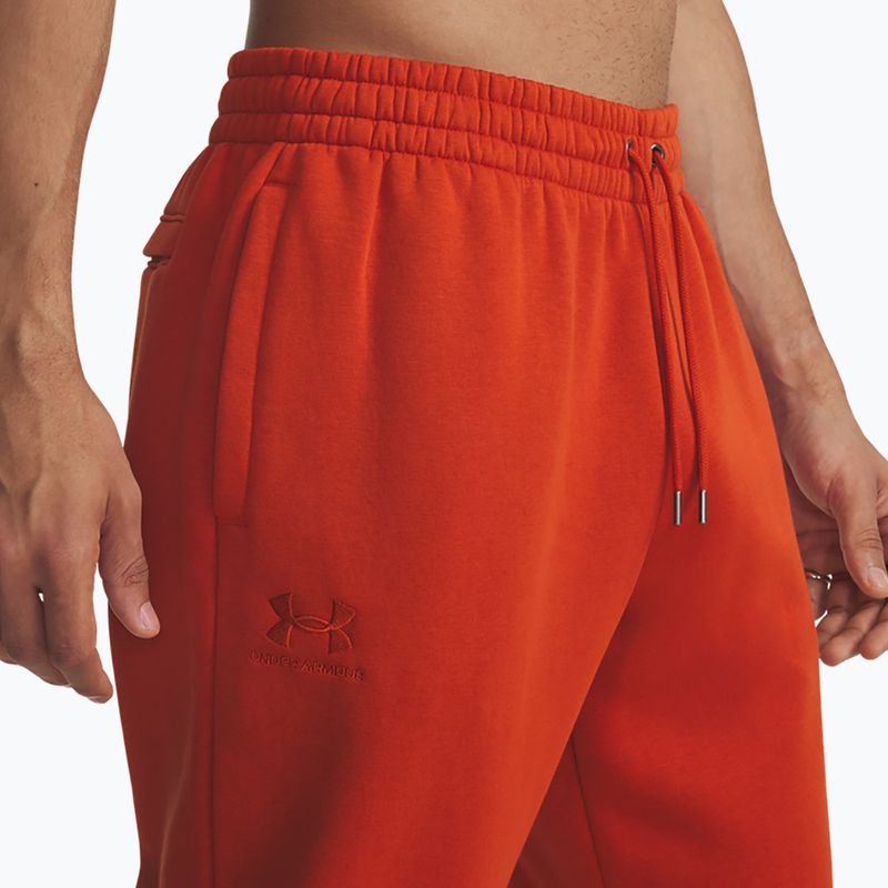 Pantaloni da allenamento uomo Under Armour Essential Fleece Joggers surplus orange/surplus orange 4