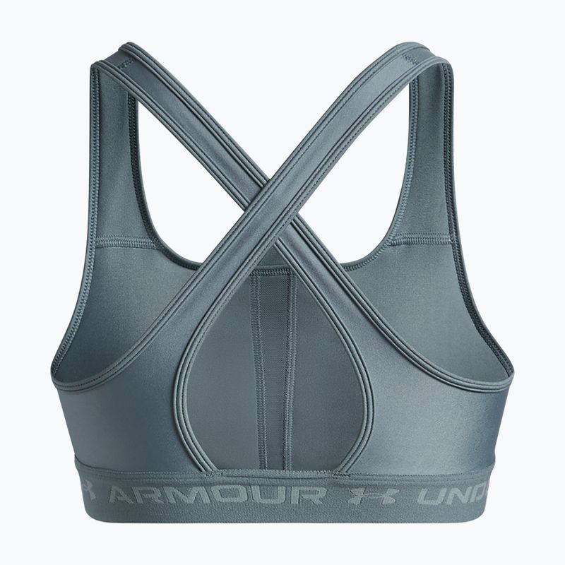 Reggiseno sportivo Under Armour Crossback Mid jasper blue/serpentine 4