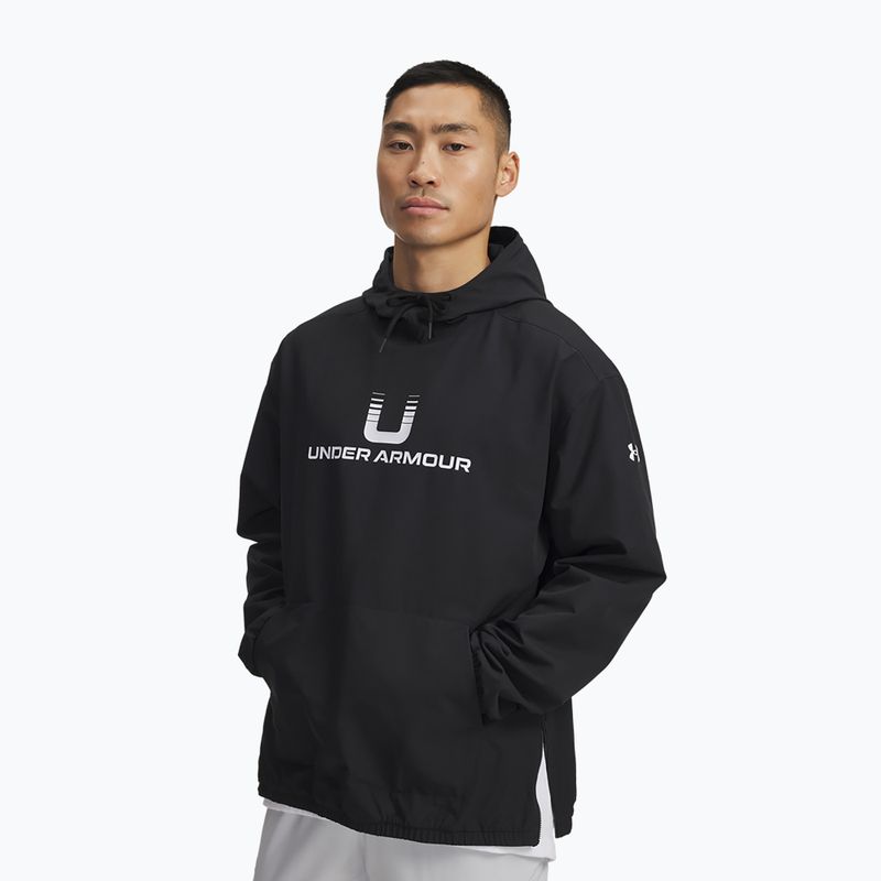 Felpa uomo Under Armour Unstoppable Woven Hoodie black/white
