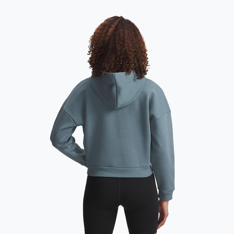 Felpa donna Under Armour Rival Fleece Piped HZ Hoodie jasper blue/white 2