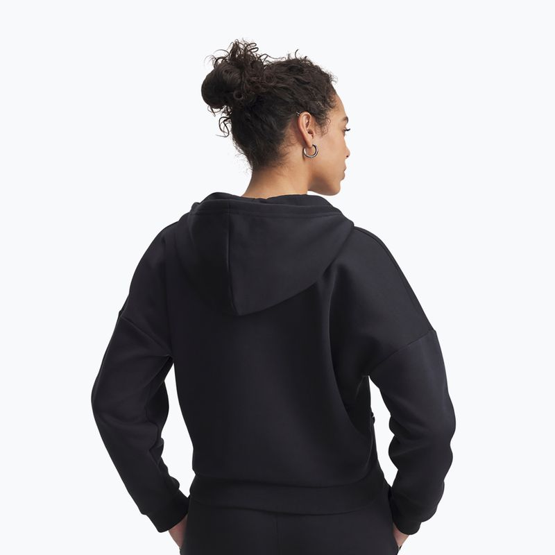 Felpa da donna Under Armour Rival Fleece Piped HZ Hoodie nero/bianco 2