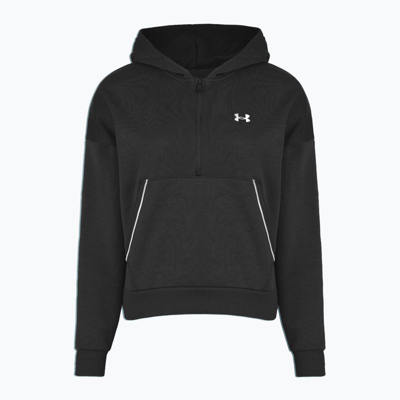 Felpa da donna Under Armour Rival Fleece Piped HZ Hoodie nero/bianco 3