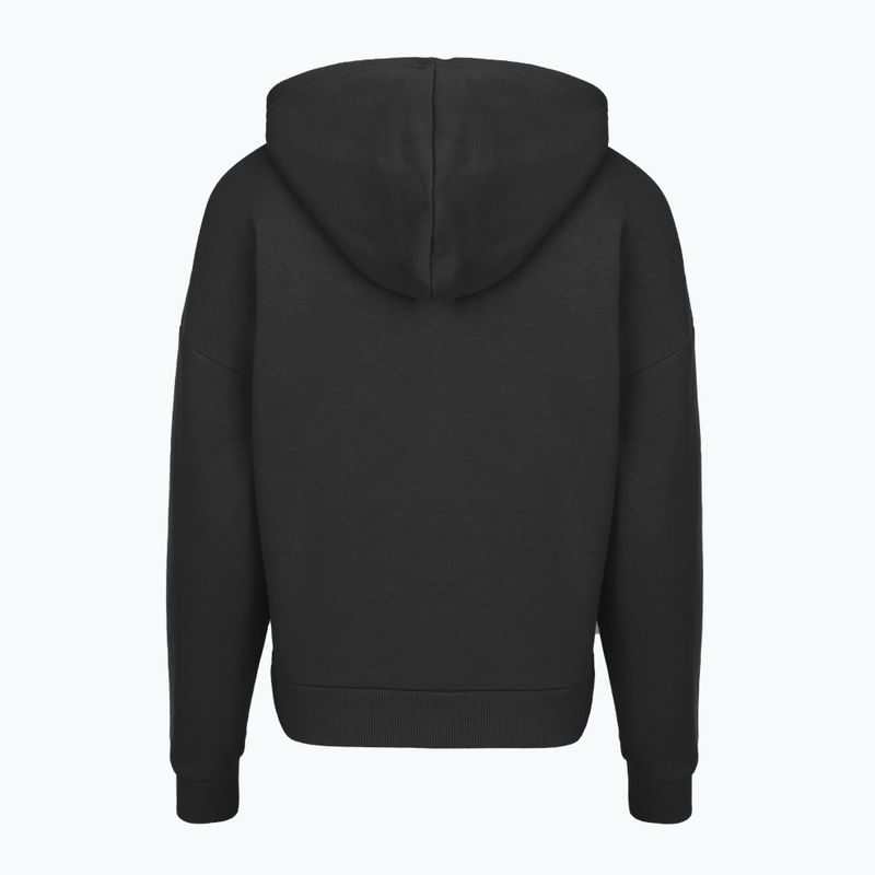 Felpa da donna Under Armour Rival Fleece Piped HZ Hoodie nero/bianco 4
