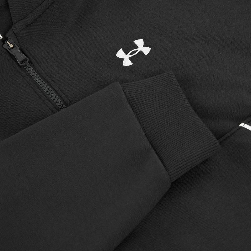 Felpa da donna Under Armour Rival Fleece Piped HZ Hoodie nero/bianco 5