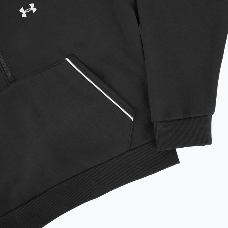 Felpa da donna Under Armour Rival Fleece Piped HZ Hoodie nero/bianco 6