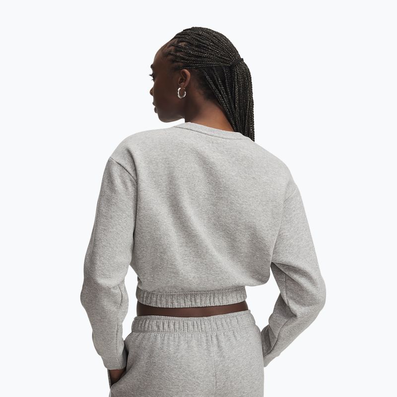 Felpa donna Under Armour Rival Fleece Piped Crew mod gray light heather/white 2