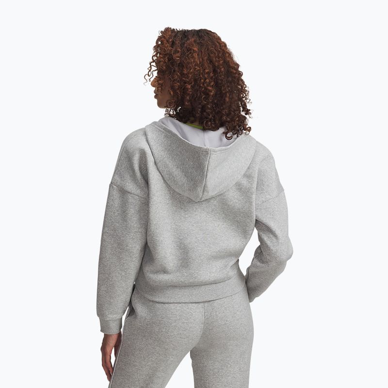 Felpa da donna Under Armour Rival Fleece Piped HZ Hoodie mod gray light heather/white 2