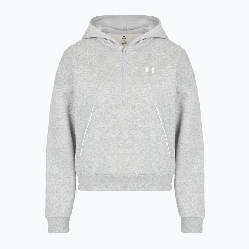 Felpa da donna Under Armour Rival Fleece Piped HZ Hoodie mod gray light heather/white 3
