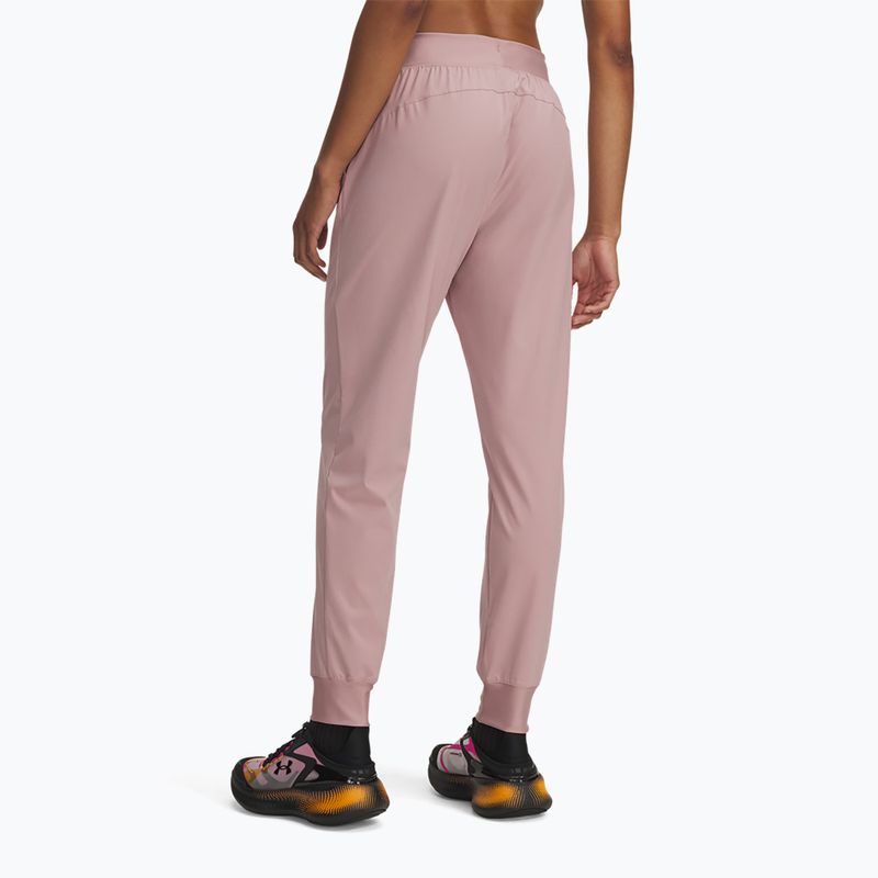 Pantaloni da allenamento da donna Under Armour Sport High Rise Woven tourmaline pink/maroon mist 3