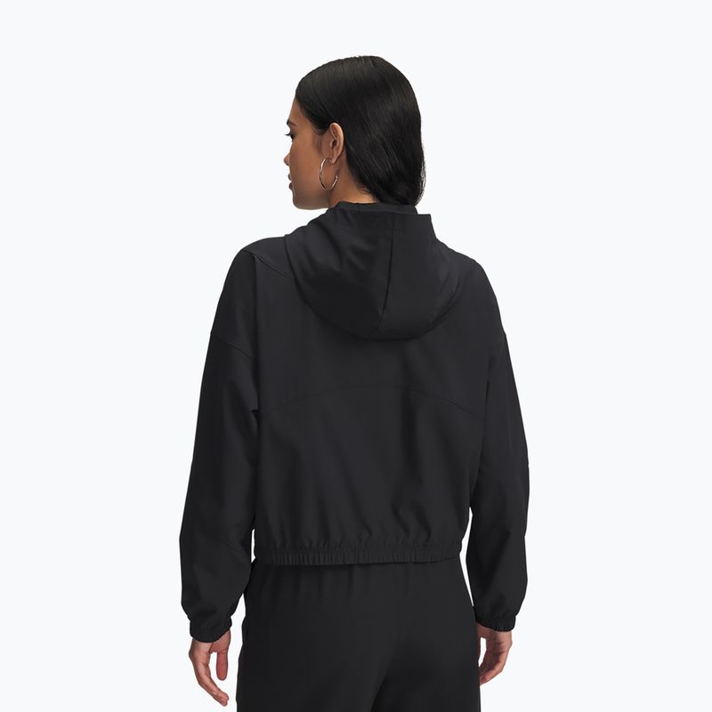 Giacca donna Under Armour Rival Woven Hoody black/black/white 2