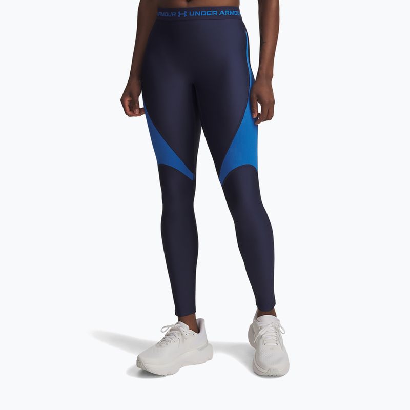 Leggings donna Under Armour HeatGear Rib washed navy/blue atlantis/blue atlantis
