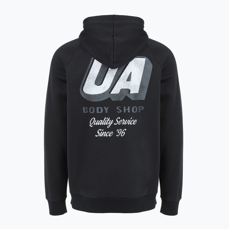 Felpa da uomo Under Armour Rival Fleece HBR Logo Hoodie nero/bianco 5