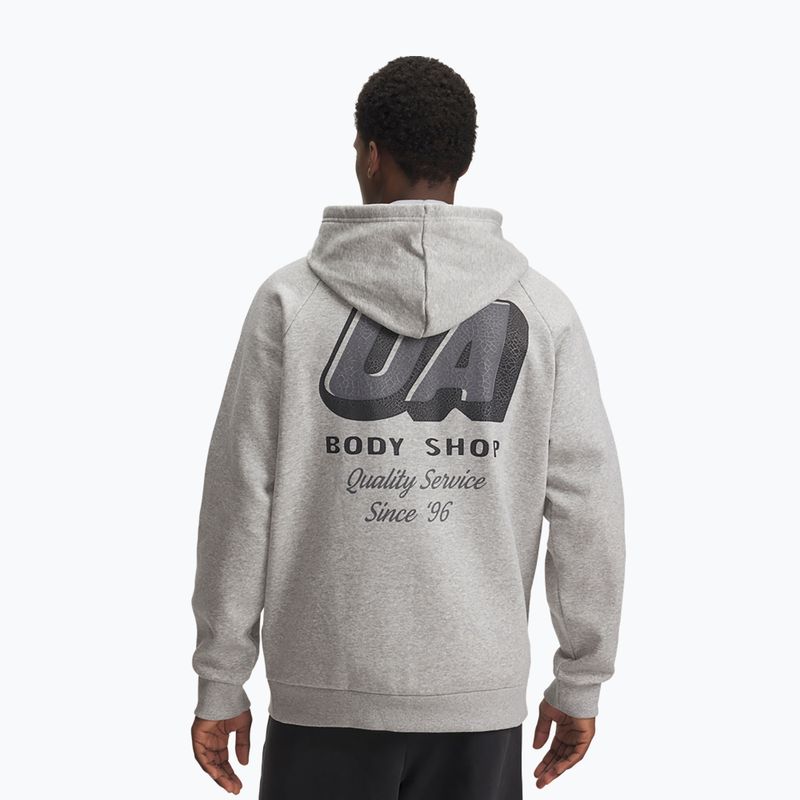 Felpa da uomo Under Armour Rival Fleece HBR Logo Hoodie mod gray light heather/castlerock 2
