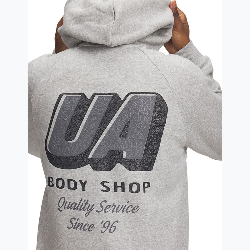 Felpa da uomo Under Armour Rival Fleece HBR Logo Hoodie mod gray light heather/castlerock 3