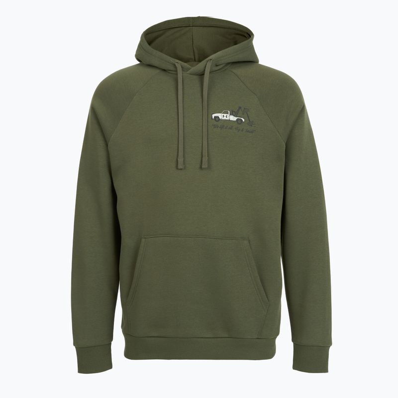 Felpa da uomo Under Armour Rival Fleece HBR Logo Hoodie marine da green/stone 4