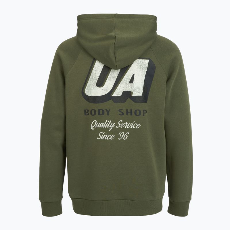 Felpa da uomo Under Armour Rival Fleece HBR Logo Hoodie marine da green/stone 5