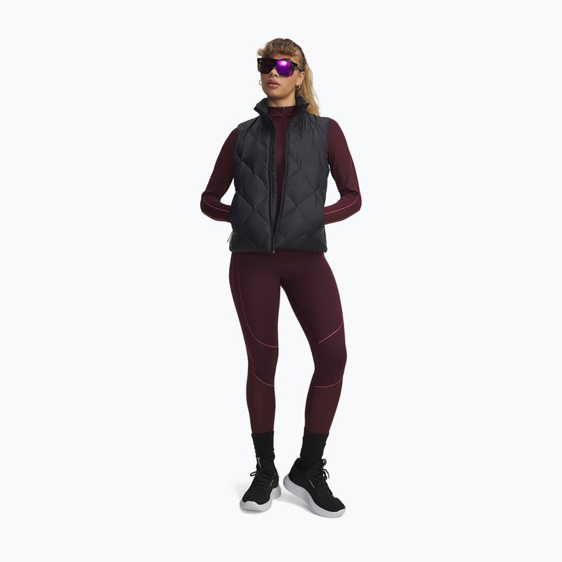 Leggings sportivi da donna Under Armour ColdGear Textured dark maroon/fuchsia dusk/white 2