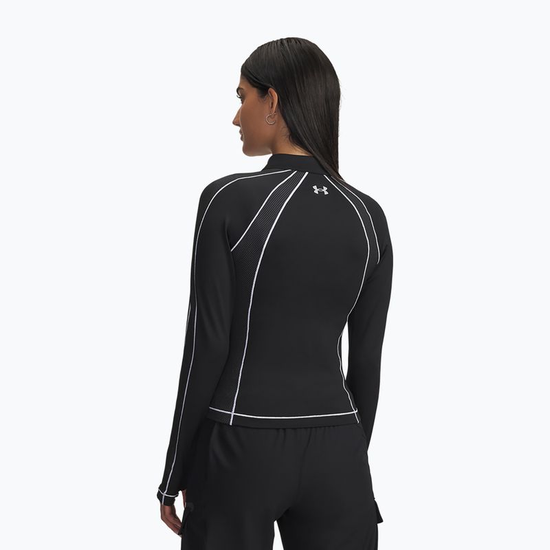 Maglia a maniche lunghe da training donna Under Armour ColdGear Textured 1/2 Zip black/white/metallic silver 3