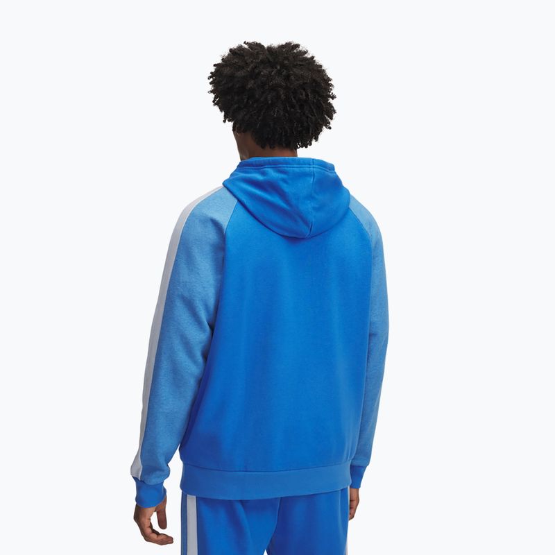 Felpa da uomo Under Armour Rival Fleece Colorblock Hoodie blu atlantis/bianco 2